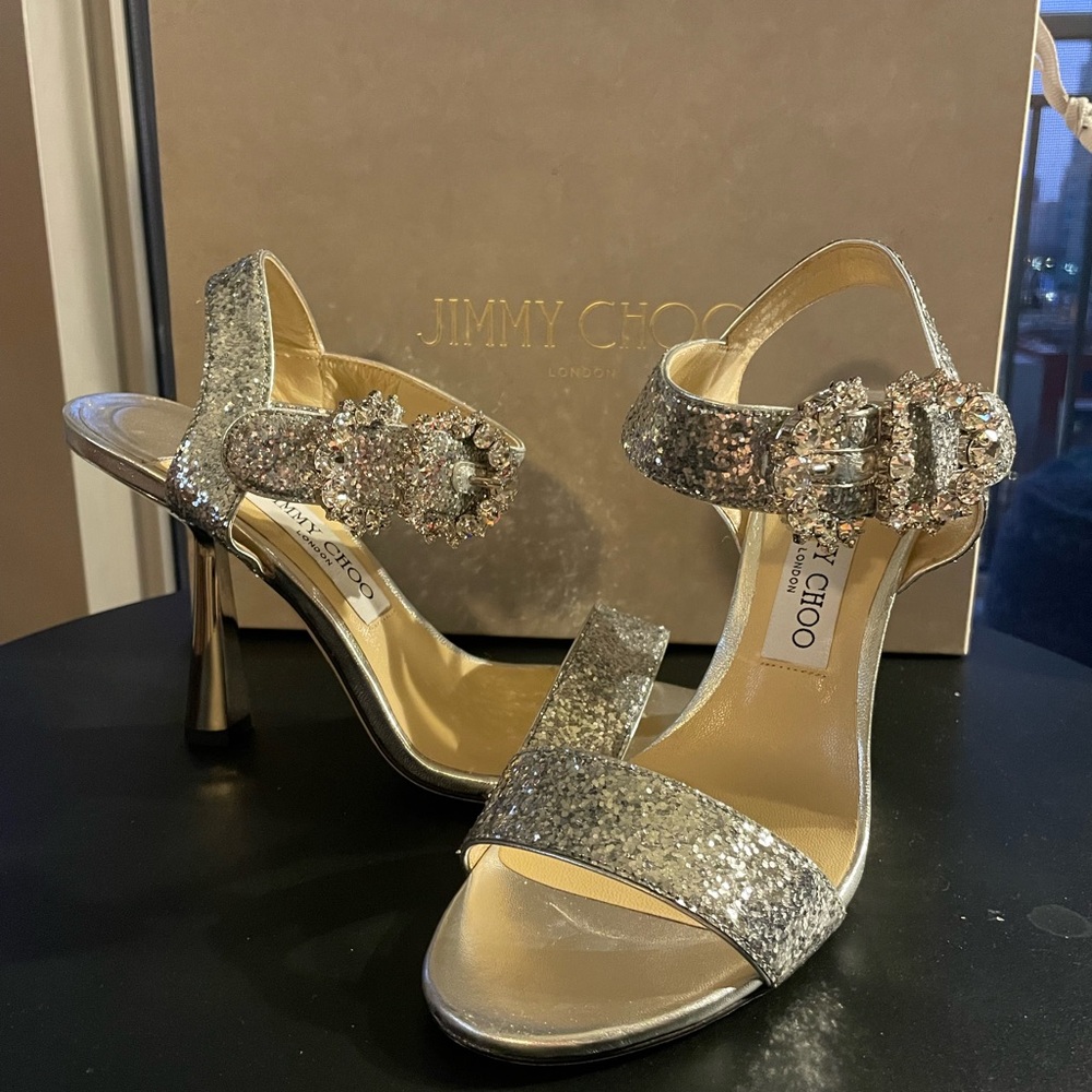 Authentic Jimmy Choo Sandals - Sereno 100. Size 8.5 - Picture 1 of 6
